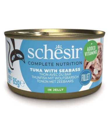 SCHESIR in jelly Tuna with sea bass - wet cat food - 85 g