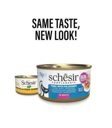 SCHESIR in cooking broth Tuna with sardines - wet cat food - 70 g