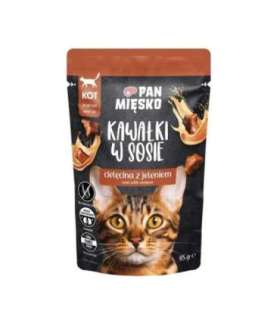 PAN MIĘSKO Pieces in sauce Veal with deer - wet cat food - 85g