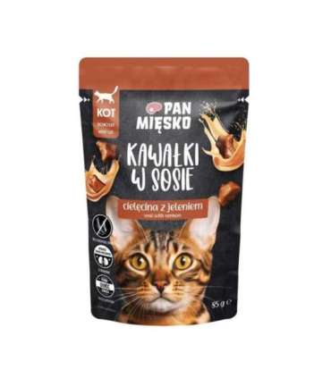 PAN MIĘSKO Pieces in sauce Veal with deer - wet cat food - 85g