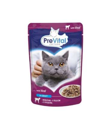 PREVITAL Cat Food Mix 4 Flavors Chicken, Veal, Salmon, Poultry – wet cat food – 96 x 100 g