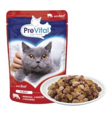 PREVITAL Beef in jelly - wet cat food - 100g