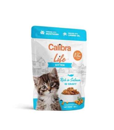 CALIBRA Cat Life pouch Kitten Salmon in gravy - wet cat food - 85g