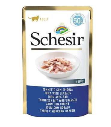 SCHESIR in jelly Tuna with seabass - wet cat food - 50 g