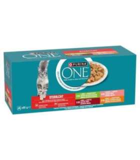 PURINA One Sterilcat Beef, salmon, chicken, turkey - wet cat food - 40x85g