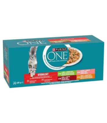 PURINA One Sterilcat Beef, salmon, chicken, turkey - wet cat food - 40x85g