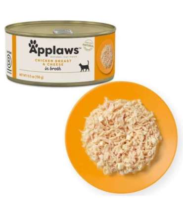 APPLAWS Chicken breast and cheese in broth - wet cat food - 156g