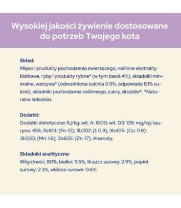 Purina Cat Chow Sensitive Gig with salmon and zucchini in sauce - Wet food for cats - 85 g