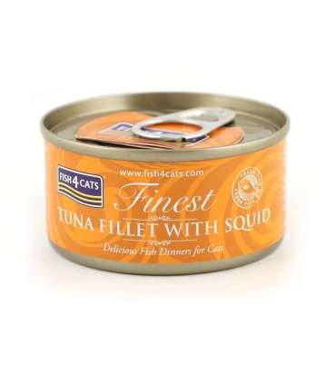 FISH4CATS Tuna fillet with squid - wet cat food - 70g