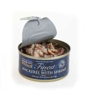FISH4CATS Mackerel with shrimp - wet cat food - 70g