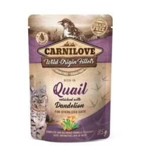 CARNILOVE CAT POUCH Wet cat food Quail, Dandelion 85 g