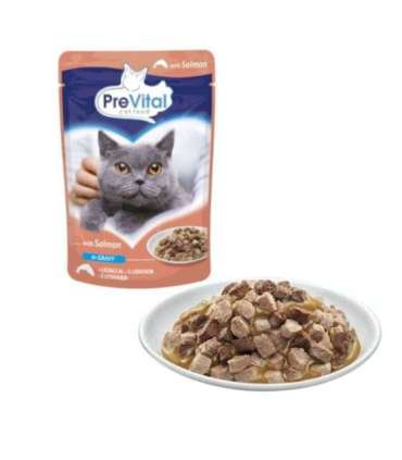 PREVITAL Salmon in gravy - wet cat food - 100g