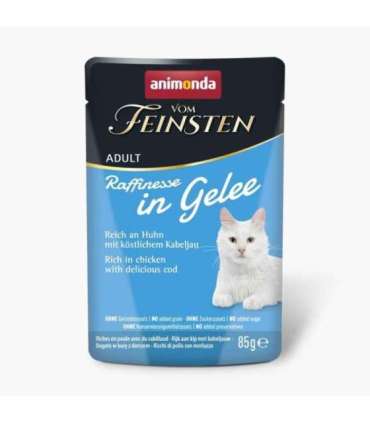 ANIMONDA Vom Feinsten Adult Raffinesse in Jelly rich in Chicken with Cod - wet cat food - 85 g