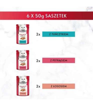 GOURMET Mon Petit Fish Mix - wet cat food - 6 x 50 g