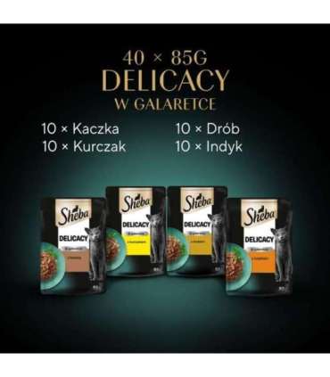 SHEBA Delicacy Drobiowe Smaki w galaretce - mokra karma dla kota - 40x85 g
