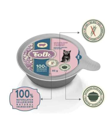 FOLK Kitten Delicate lamb dish - wet cat food - 85g