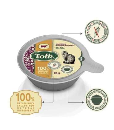 FOLK Juicy beef from Warmia - wet cat food - 85g
