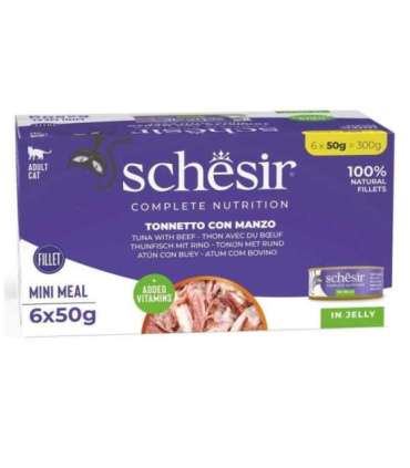SCHESIR in jelly Tuna with beef  - wet cat food - 6 x 50 g