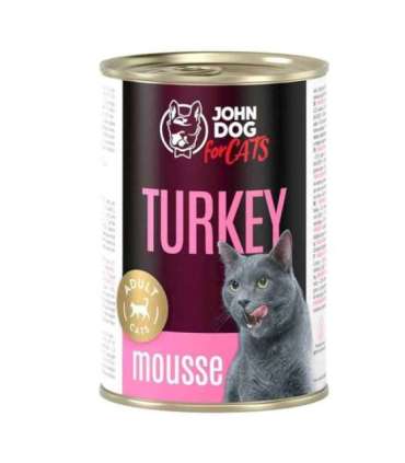 JOHN DOG For cats Turkey Mousse - wet cat food - 400g