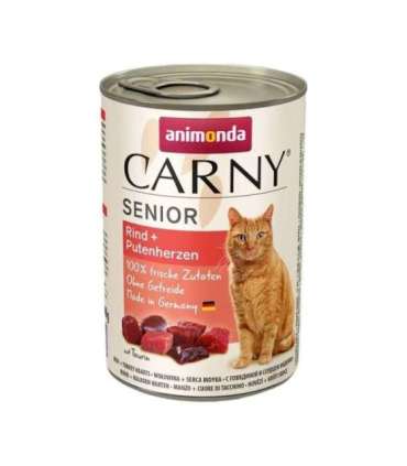 ANIMONDA Carny Senior Beef and turkey hearts - wet cat food - 400g