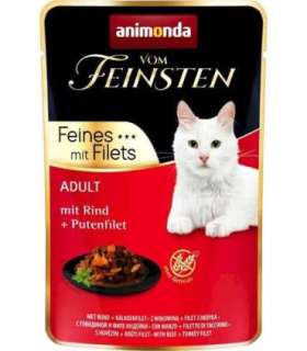 ANIMONDA vom Feinsten Beef, turkey fillet - wet cat food - 85 g