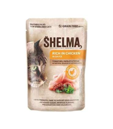 SHELMA with salmon, cod, chicken and beef in sauce - wet cat food - 12x85g