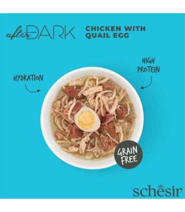 SCHESIR After Dark Chicken fillet with quail egg in broth - wet cat food - 80g