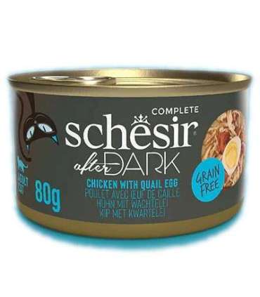 SCHESIR After Dark Chicken fillet with quail egg in broth - wet cat food - 80g