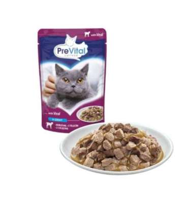 PREVITAL Veal in gravy - wet cat food - 100g