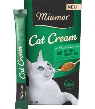 MIAMOR Cat Cream Chicken with vegetables - cat treats - 5x15g