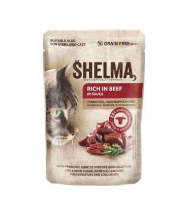 SHELMA with turkey, duck, chicken and beef in sauce - wet cat food - 12x85g