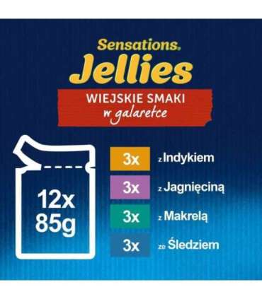 Purina Felix Sensations Mix Turkey, Mackerel, Lamb, Herring - Wet Cat Food - 12x85 g