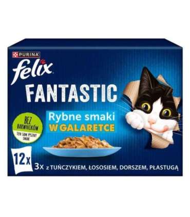 Felix Fantastic fish flavors in jelly with tuna, salmon, cod and flatfish - (12x 85 g)