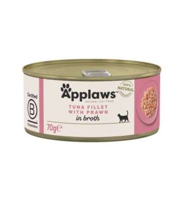 APPLAWS Tuna fillet with prawn in broth - wet cat food - 70g