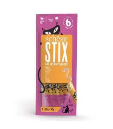 SCHESIR Stix Cream of chicken - treat for cats - 6x15g