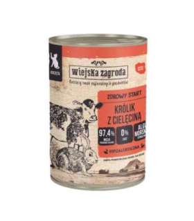 WIEJSKA ZAGRODA Rabbit with veal for kittens - wet cat food - 400g