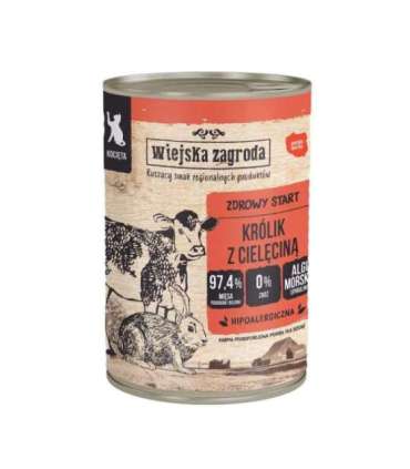 WIEJSKA ZAGRODA Rabbit with veal for kittens - wet cat food - 400g