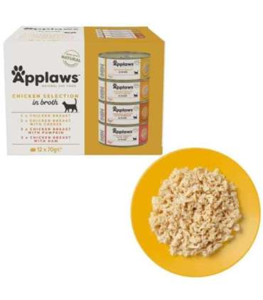 APPLAWS Chicken Selection in Broth - wet cat food - 12x70g