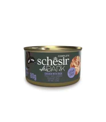 SCHESIR After Dark Chicken fillet with duck in broth - wet cat food - 80g