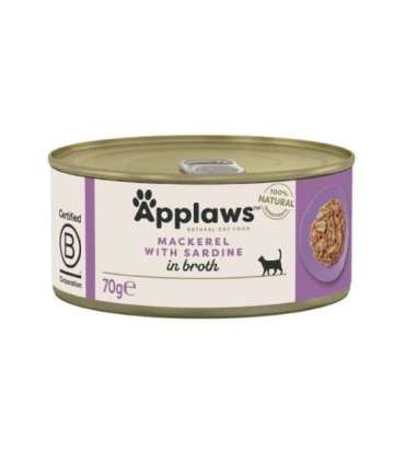 APPLAWS Mackerel with sardine in broth - wet cat food - 70g