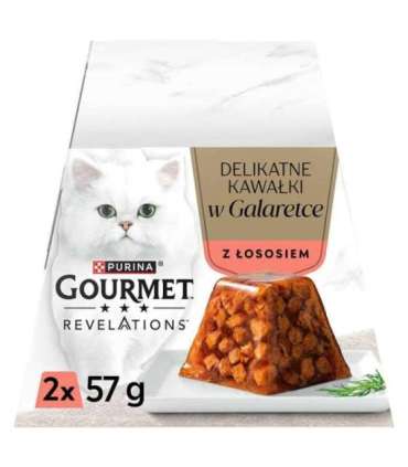 PURINA Gourmet Revelations Chunks in jelly with salmon - wet cat food - 2x57g