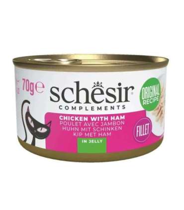 SCHESIR Chicken with ham in jelly - wet cat food - 70g