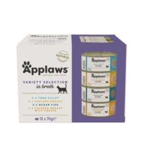 APPLAWS Variety selection multipack in broth - wet cat food - 12x70g