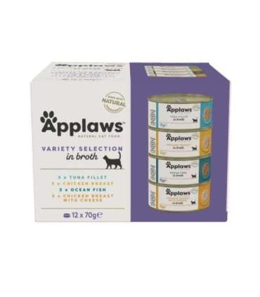 APPLAWS Variety selection multipack in broth - wet cat food - 12x70g