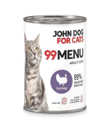 JOHN DOG For cats 99 Menu Turkey - wet cat food - 400g