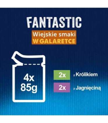 Felix Fantastic rabbit, lamb - wet food for cats 340 g (4x 85 g)