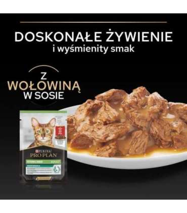 PURINA Pro Plan Sterilised Adult Maintenance Pieces with beef in sauce - wet cat food - 26x85g (18 + 8 GRATIS)