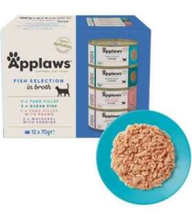 APPLAWS Fish selection multipack in broth - wet cat food - 12x70g