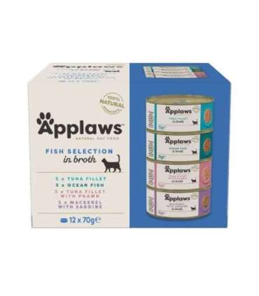 APPLAWS Fish selection multipack in broth - wet cat food - 12x70g