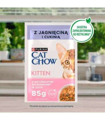 PURINA Cat Chow Kitten with lamb and zucchini in sauce - wet cat food - 26x85g (20 + 6 GRATIS)